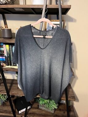 Clara Sun Woo Poncho Blouse Grey Ombré Size XL